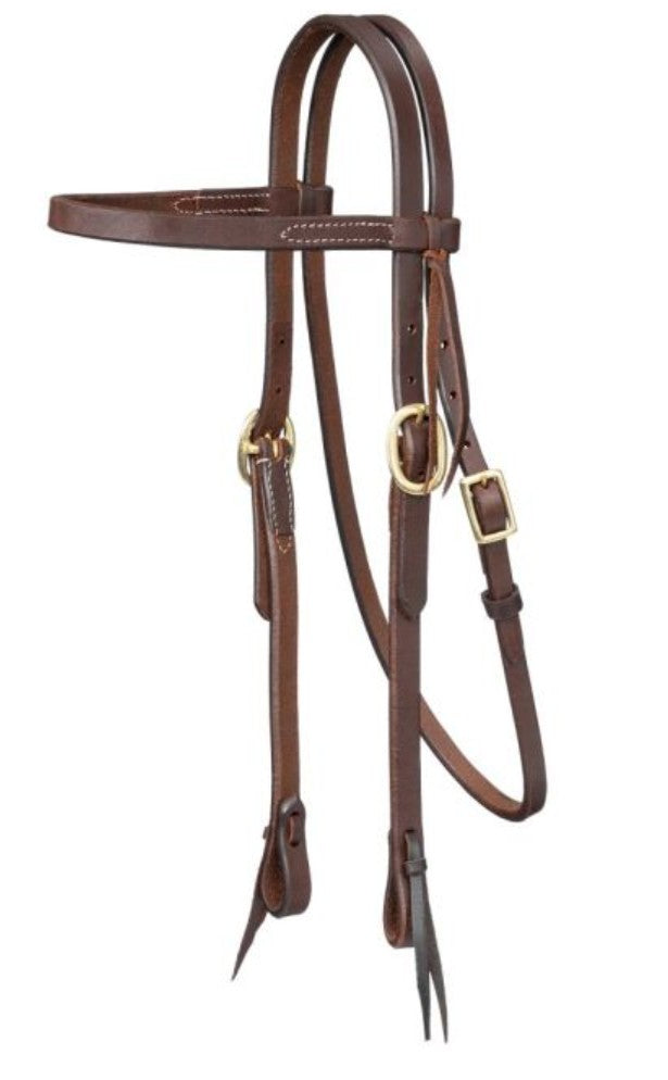 Royal King Harness Leather Browband Headstall with Tie Ends