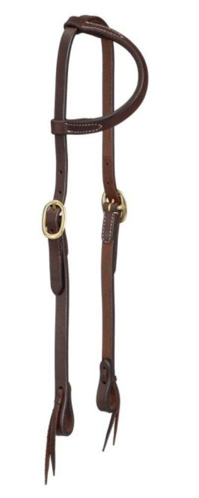 Royal King Harness Leather Ear Headstall with Tie Ends