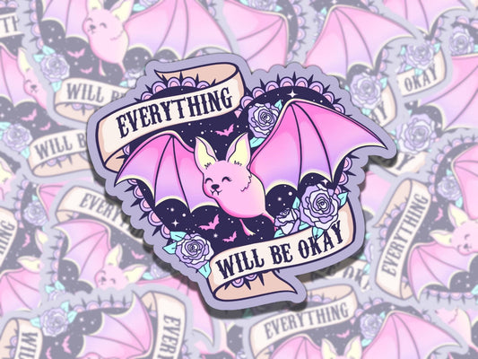 Cute Bat Spooky Waterproof Vinyl Sticker for Gifts