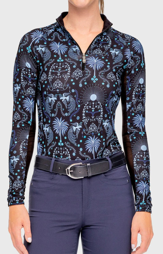 Kastel Long Sleeve French Blue Regal Palm Sun Shirt