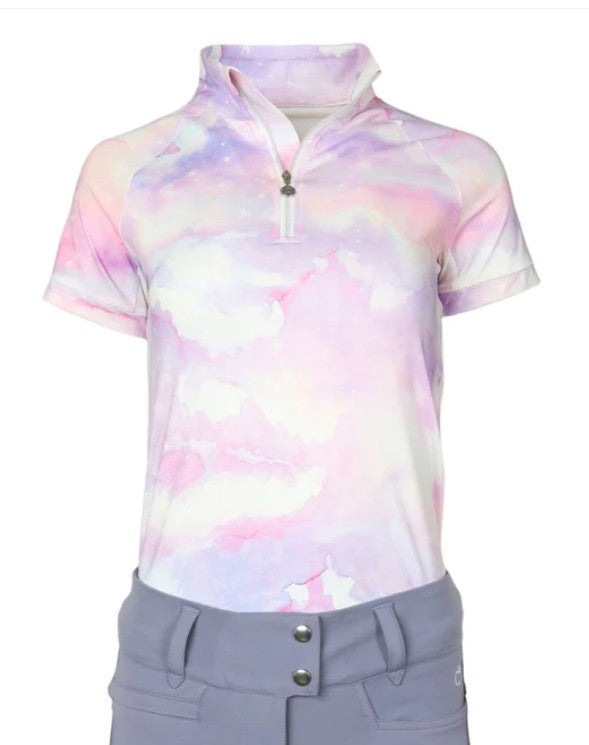 Dapplebay Lavender Haze 1/4 Zip Light Riding Top-Short Sleeve
