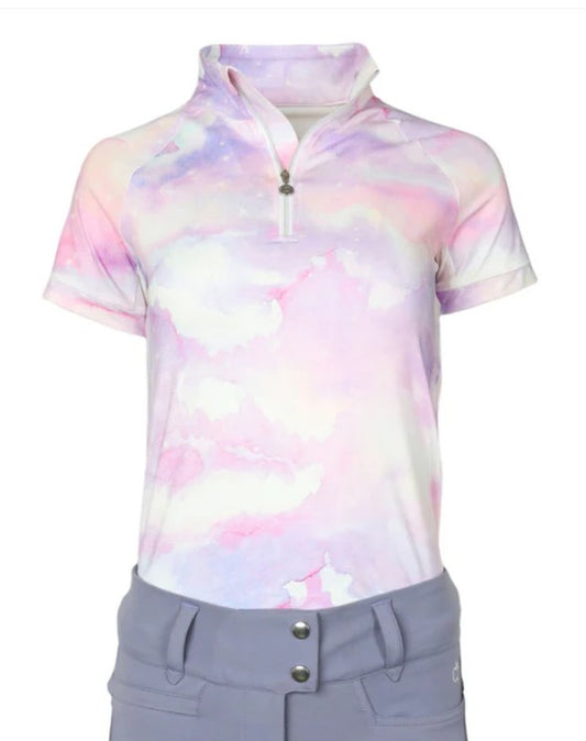 Dapplebay Lavender Haze 1/4 Zip Light Riding Top-Short Sleeve