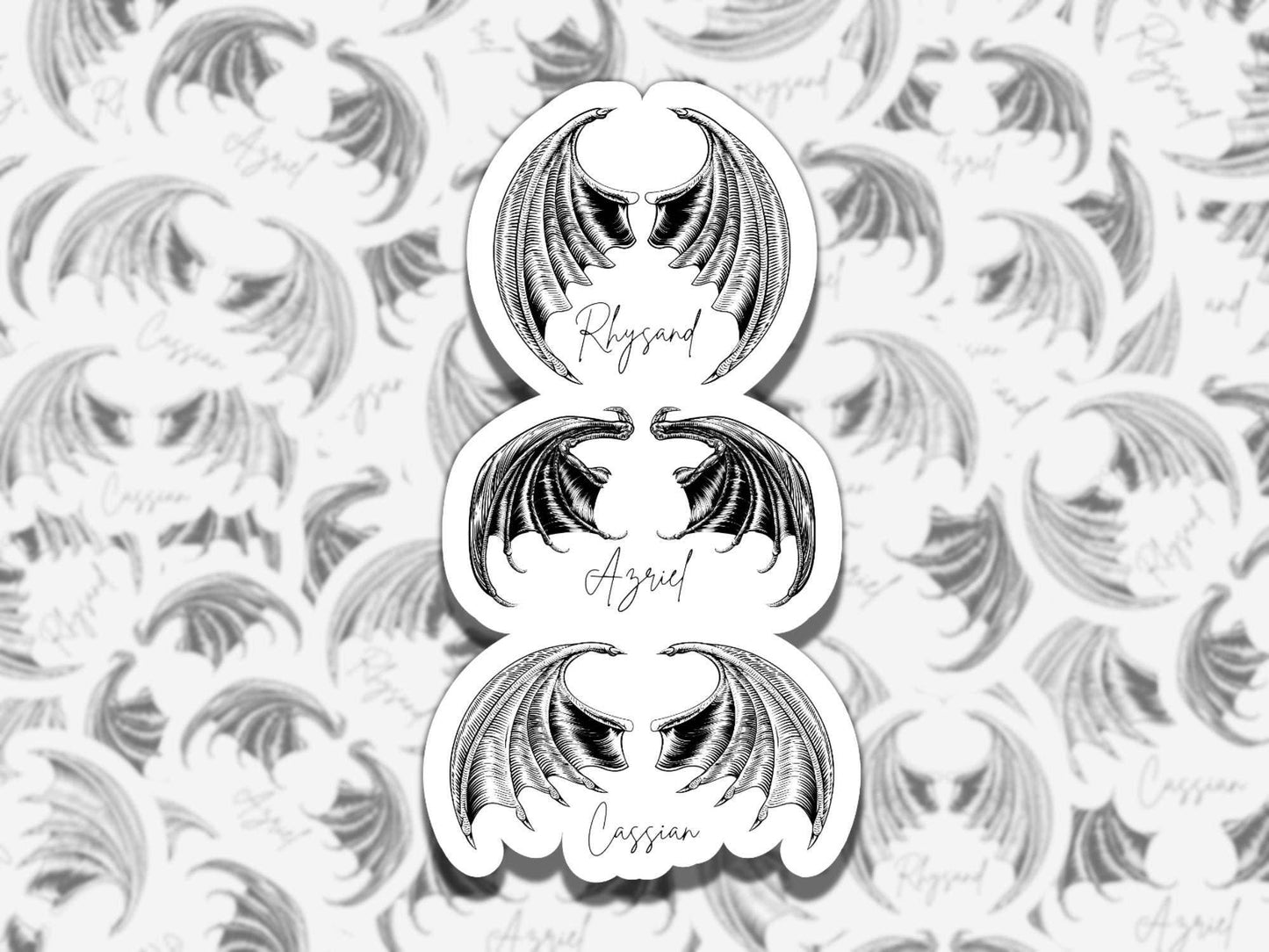 ACOTAR Boys Wings SJM Vinyl Sticker, Waterproof Bookish Gift