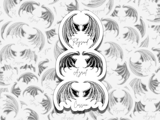 ACOTAR Boys Wings SJM Vinyl Sticker, Waterproof Bookish Gift