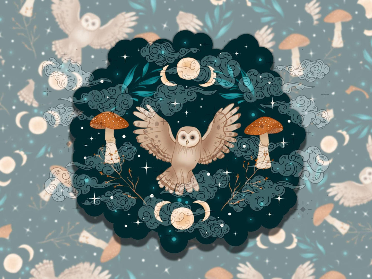 Familiar Flight Cute Colorful Witchy  Vinyl Sticker