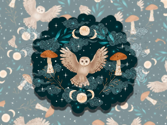 Familiar Flight Cute Colorful Witchy  Vinyl Sticker